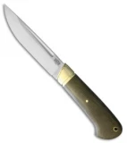 Bark River Ansgar Fixed Blade Knife Green Canvas Micarta (4.75" Satin)