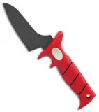 Bubba Blade Shorty Fixed Blade Knife Red Rubber (4" Black Serr)