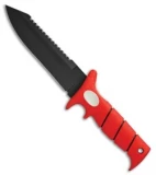 Bubba Blade Scout Fixed Blade Knife Red Rubber (6" Black)