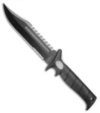 Bubba Blade Penetrator Fixed Blade Knife Black Rubber (7" Black Serr)