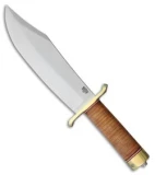 Bark River V-44 Bowie Fixed Blade Knife Stacked Leather (9" Satin)