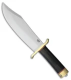 Bark River V-44 Bowie Fixed Blade Knife Black Canvas Micarta (9" Satin)