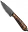 T.M. Hunt Custom Magua Fixed Blade Knife Curly Maple Wood (3.5" Black)