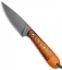 T.M. Hunt Custom Magua Fixed Blade Knife Maple Wood/Orange G-10 (3.5" Black)