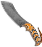 Cobble Blade Harpoon Fixed Blade Knife Sculpted Orange G-10 (10" Acid SW)