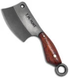 T.M. Hunt Custom "Leave it" Cleaver Keychain Knife Paduk Wood (1.75" Black)
