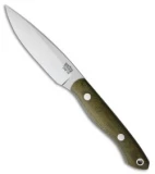 Bark River Kalahari Thorn Fixed Blade Knife Green Canvas Micarta (3.75" Satin)