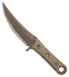 Microtech Borka SBK Fixed Blade Knife Tan G-10 (5" Tan PVD Full Serr) 200-3PVDTN