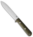 Bark River Kephart Fixed Blade Knife Green Canvas Micarta (5.125" Satin CPM-4V)