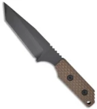 Strider Knives DB-L GG Tanto Fixed Blade Knife w/Coyote Gunner Grip (4.1" Black)
