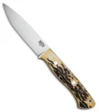 Bark River Aurora LT Fixed Blade Knife Antique Stag (4.625" Satin)