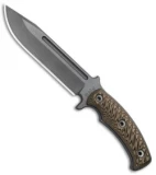 RMJ Tactical Combat Africa Fixed Blade Hyena Brown G-10 (7" Gray)
