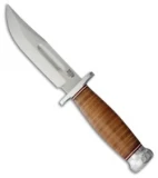 Bark River Boone Fixed Blade Knife Stacked Brown Leather (5" Satin)