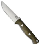 Bark River Bravo EDC Fixed Blade Knife Green Canvas Micarta (3.375" Satin)