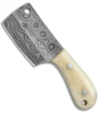 Tallen Pocket Cleaver Knife Key Chain Bone (1.6" Damascus)