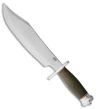 Bark River Shining Mountain Bowie Fixed Blade Knife Green Micarta (10.5" Satin)