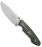 Black Dragon Forge D13 Fixed Blade Knife Green/Black G-10 (3.8" Satin)