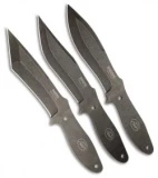 Outdoor Edge 3 Piece Aero Strike Throwers Fixed Blade Knives - Black SW Plain