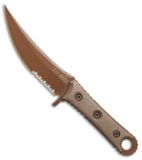 Microtech Borka SBK Fixed Blade Knife Tan G-10 (5" Tan Serr) 200-2PVDTN