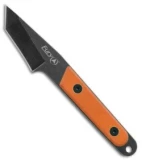 Fury Pack Knife Tanto Fixed Blade Orange G-10 (2.1" Black Stonewash)