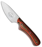 Hazen Knives Bivouc Fixed Blade Knife Red/Orange G-10/Wood (2.5" Satin)