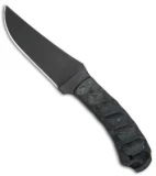 Winkler Knives Crusher Belt Knife Black Sculpted Canvas Laminat (4.875" Caswell)