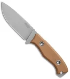 TRC Knives TR-13 Fixed Blade Knife Coyote Brown G-10 (4.5" Stonewash Elmax)