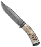 Olamic Voykar HT Fixed Blade Knife Natural Micarta (5.875" Damascus) #4371