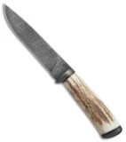 Olamic Cutlery Suna Fixed Blade Knife Stag (5.75" Damascus) #4344