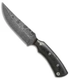 Olamic Cutlery Kovda Fixed Blade Knife Carbon Fiber (5.375" Damascus) #4385
