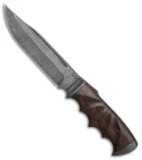 Olamic Voykar HT Fixed Blade Knife Fluted Ironwood (5.875" Damascus) #4343