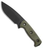 Atlas Dynamic Defense Harbinger Fixed Blade Knife OD Green G-10 (4.9" Black)