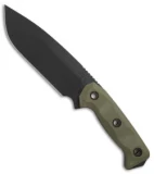 Atlas Dynamic Defense Harbinger Rex Fixed Blade Knife OD Green G-10 (6.4" Black)
