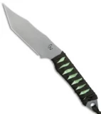 Gavko EDC Tanto Fixed Blade Knife Glow/Cord Wrap (3.5" Stonewash)