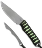 Gavko EDC Fixed Blade & Microdashi Knife Glow/Cord Wrap (3.5" Stonewash)