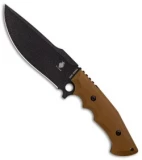 Kizer Cutlery Salient Fixed Blade Knife Brown G-10 (6.25" Black) E613