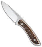 LionSteel Knives 571 Hunting Knife Stag Horn (3.54" Satin Plain) 571 CE