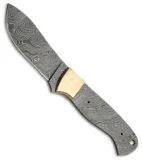 Tallen Pack Skinner Fixed Blade Knife Brass (3.75" Damascus)