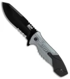 Smith & Wesson M&P Fixed Blade Knife Aluminum/Rubber (4" Black Serr) SWMPF2BS