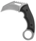 HavocWorks Small Karambit Fixed Blade Knife Black G-10 (2.5" Stonewashed)