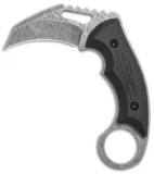 HavocWorks Small Karambit Fixed Blade Knife Black G-10 (2.5" Pattern Acid SW)