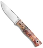 Fiddleback Forge Recluse Fixed Blade Knife Dyed Box Elder Burl (4" Satin)