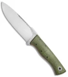 Fiddleback Forge Duke Fixed Blade Knife Evergreen Burlap (5.5" Satin)