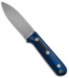 LT Wright Knives Genesis Flat Bush Knife Blue/Black G-10 (4.25" Satin)