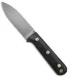 LT Wright Knives Genesis Flat Bush Knife Black Micarta (4.25" Satin)
