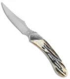 Bear & Son Caper Fixed Blade Knife Genuine India Stag (3" Satin)