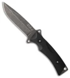 Tekut Drop Point Fixed Blade Knife Black G-10 (4.5" Black Stonewash) HK2608