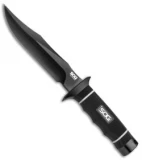 SOG Tech Bowie Fixed Blade Knife (6.4" Black) S10B