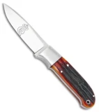 Queen Cutlery Joe Kious Hunter Fixed Blade Knife Amber Stag (3.625" Satin) 01420