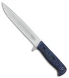 Kizlyar Supreme Intruder Fixed Blade Knife Blue/Black Micarta (6.25" Satin)